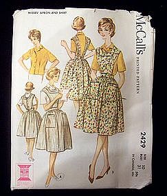 1960's McCall's Apron and Blouse Pattern Size 10