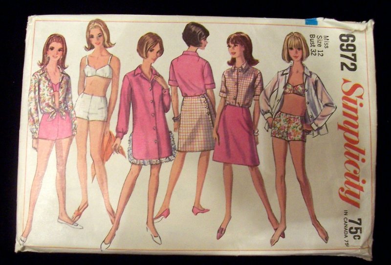 1960's Simplicity Pattern Bathing Suit, Beach Clothes