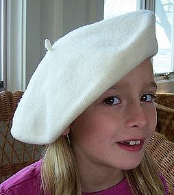 100% Wool Preston & York Beret, Cream