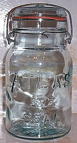 Atlas E-Z Seal Mason Canning Jar w/ Wire & Glass Top