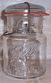 Ball Ideal Pint Canning Jar w/ Wire and Glass Top