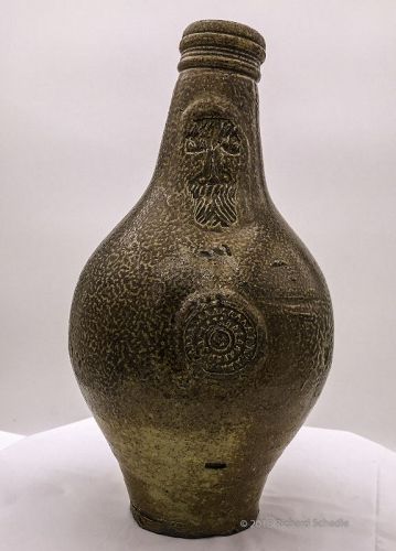 Late Medieval Stoneware Bellarmine or Bartmann Jug