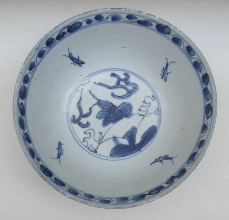 Ming Blue And White Large Bowl, Late Ming Period