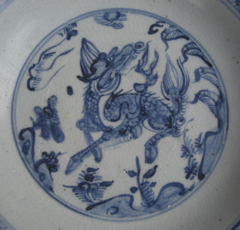 Ming Blue &amp; White Dish , 15th Century