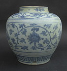 Ming Dynasty Blue & White Jar , 15th Century