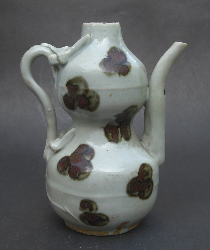 Yuan Dynasty Iron Red Spot Double Gourd Ewer