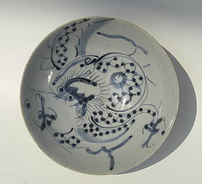 Qing Dynasty Blue and White Bowl with Dragon