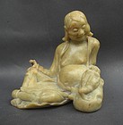 Chinese 19th Century Carved Soapstone Figure