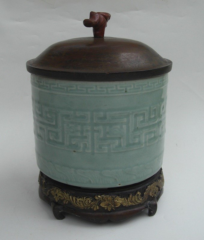 18th Century Celadon Glazed Tripod Incense Burner