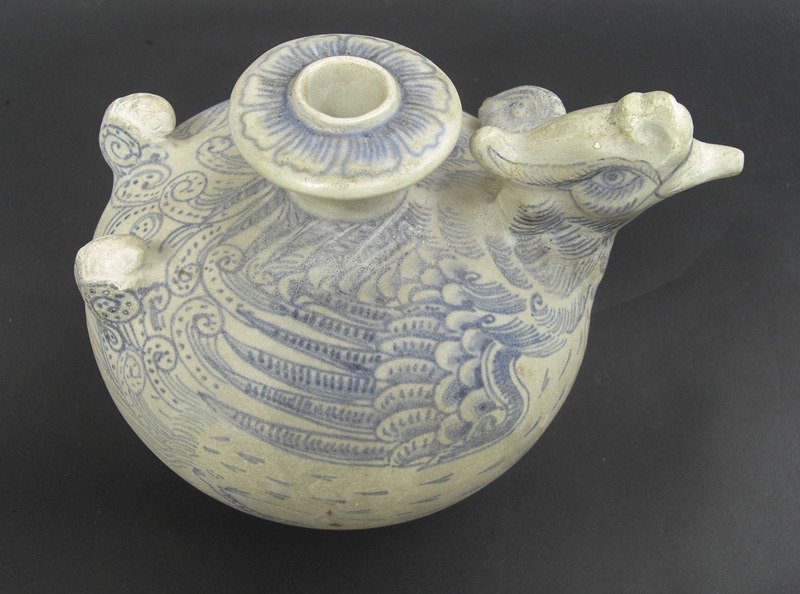 A Rare Vietnamese Blue and White Duck Ewer