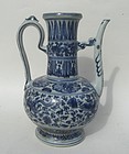 Ming Blue and White Large Ewer, 15th-16th Century