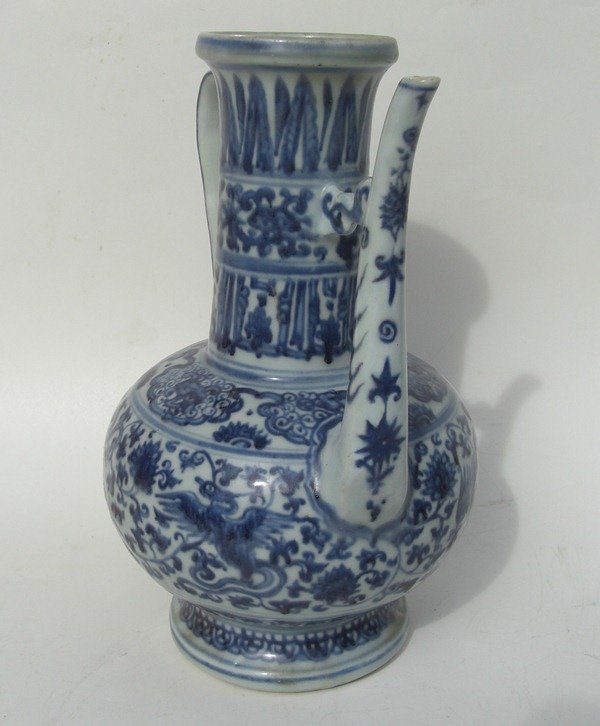 Ming Blue and White Large Ewer, 15th-16th Century