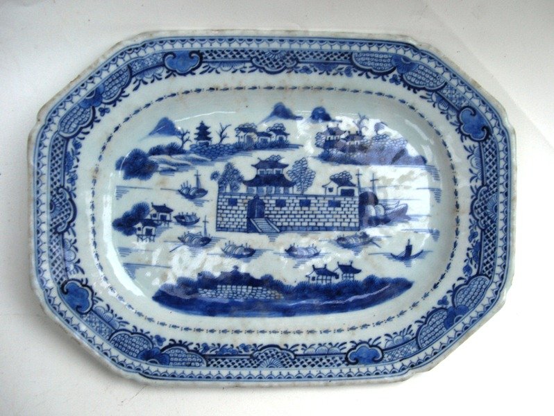 Qing Blue And White Export Plate