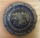 Blue Glaze Dish With Gilt Decorations,18th-19th Century