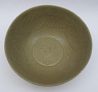Song Celadon Bowl With Flower Decorations