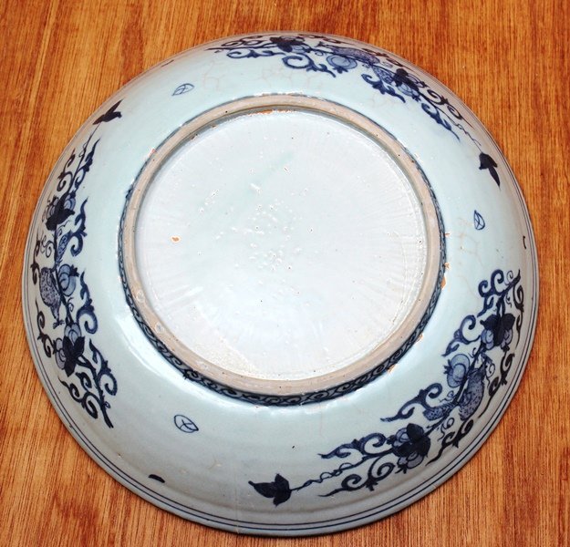 Ming Blue and White Large Dish, Jiajing/Wanli Period