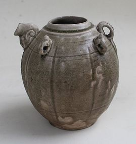 Tang Dynasty Yue Ewer With Four Lugs Decorations
