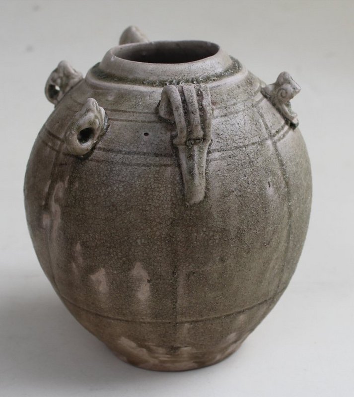 Tang Dynasty Yue Ewer With Four Lugs Decorations