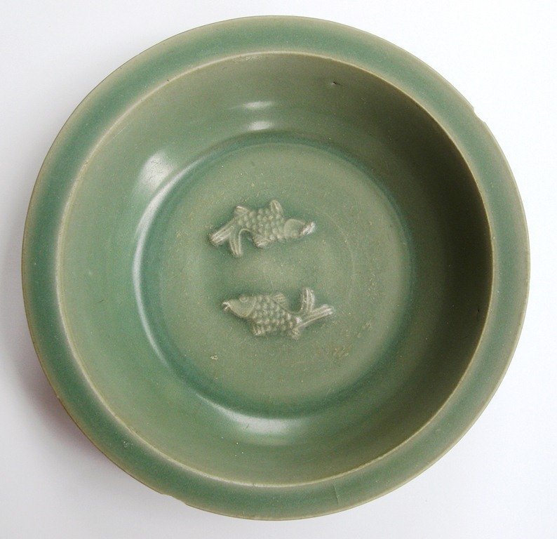 Song Dynasty Longquan Celadon Dish With Twin Fish, 20cm