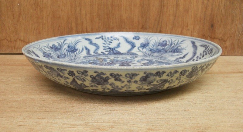 Ming Blue And White Dish, 15th-16th Century