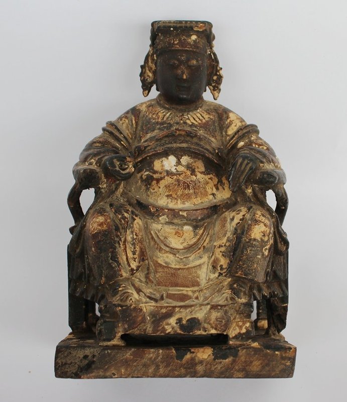 Chinese Wooden Buddha, 19th Century