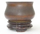 Chinese Small Bronze Censer, Xuande Mark
