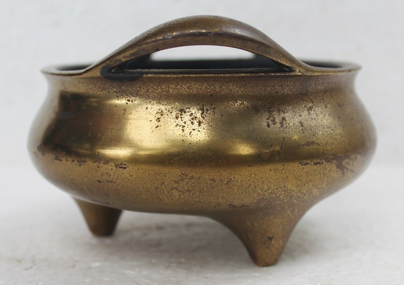 Chinese 18th Century Gilt Bronze Censer, Xuande Mark