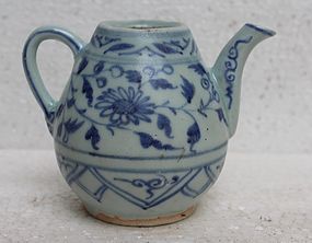 Yuan Dynasty Blue and White Ewer