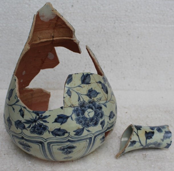 A Shard of  Yuan Blue and White Yuhuchun Vase
