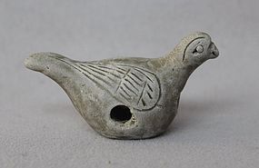 Tang or Five Dynasties Yue-Yao Whistle Figure of Bird