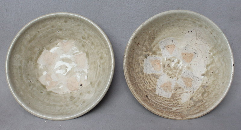Two Chinese Tang Dynasty Green Glazed Bowls