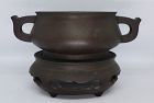 Chinese Bronze Censer with Stand, Xuande Mark