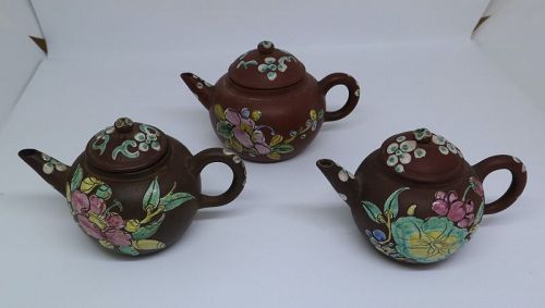 Three Chinese 20th Century Yixing Teapots