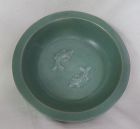 Chinese Song Dynasty Twin Fish Celadon Dish, 22 cm