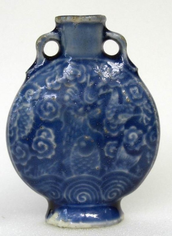 A Blue Color Porcelain Snuff Bottle, Qing period