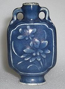 A Blue Glaze Snuff Bottle with Flower decoration,Qing