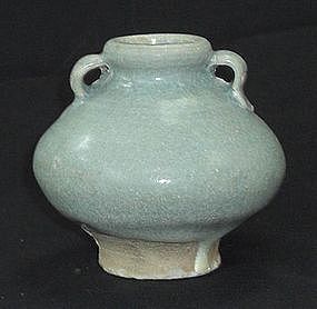 A Sawankhalok Celadon Jarlet With Bluish Green Glaze