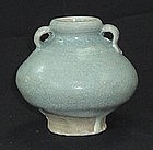 A Sawankhalok Celadon Jarlet With Bluish Green Glaze