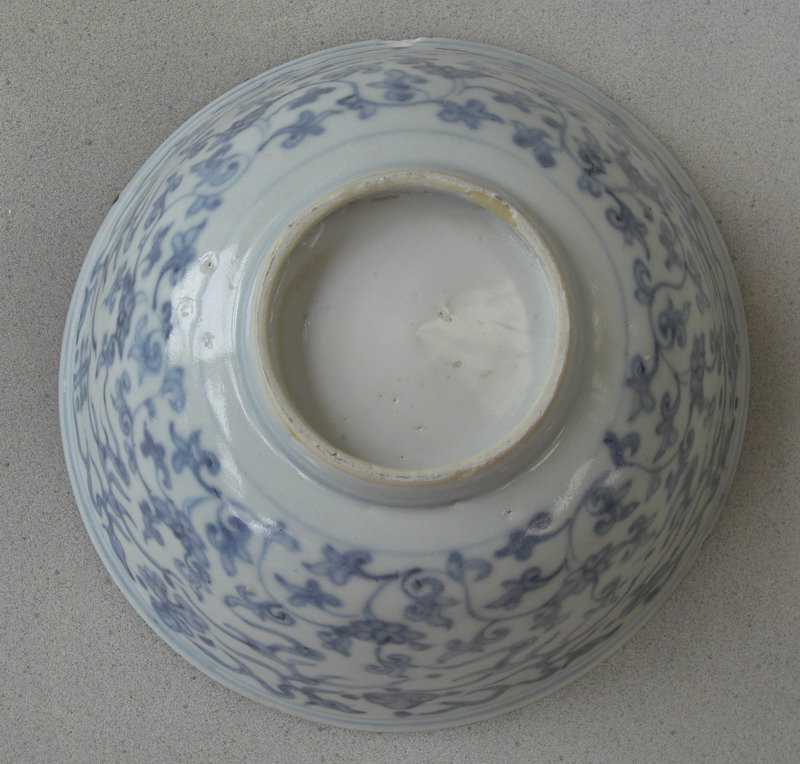 Ming blue and white bowl,Late ming period