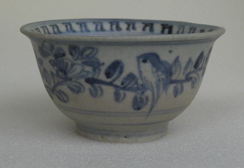 Ming blue and white small bowl with Tibetan Sanskrit