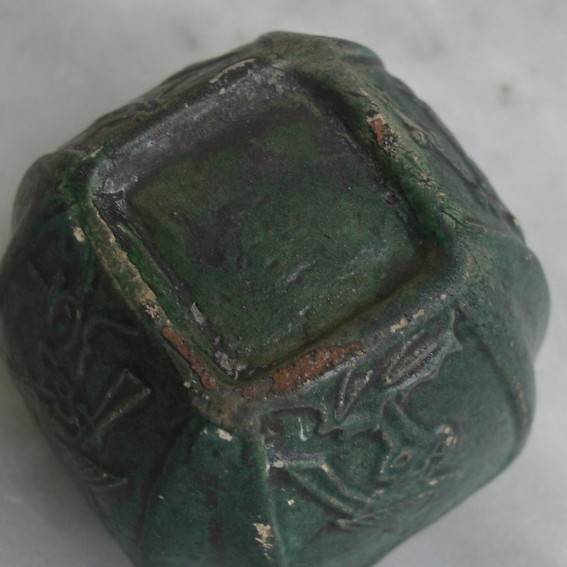 Rare Green glazed square small pot,Ming period