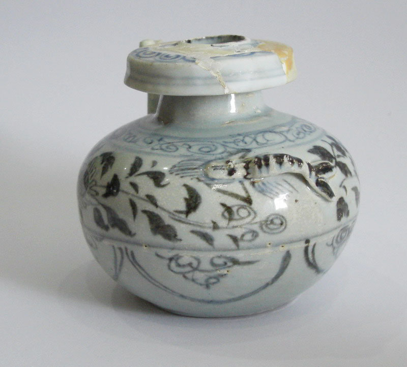 Yuan Dynasty Blue and White Double Spout Ewer