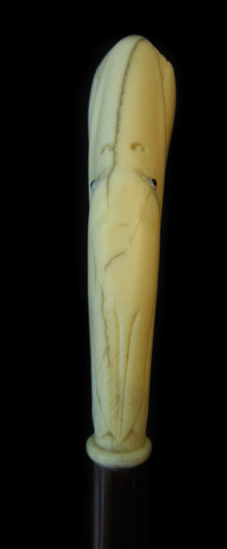 Ivory Pelican Walking Stick, c. 1920