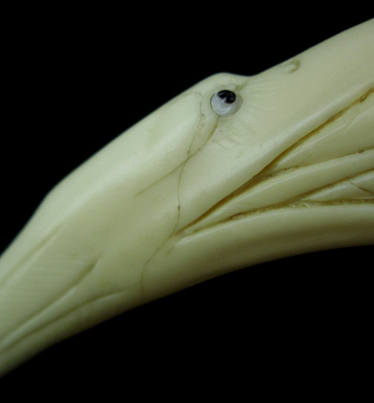 Ivory Pelican Walking Stick, c. 1920