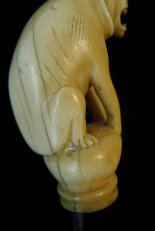 Ivory Lion Walking Stick c.1900-1910 Rosewood