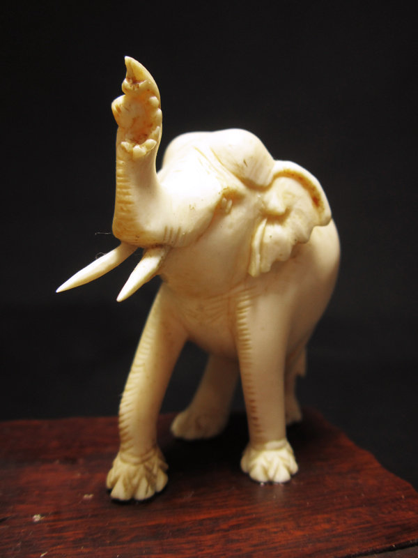 Ivory Sculpture, Deity and Elephant