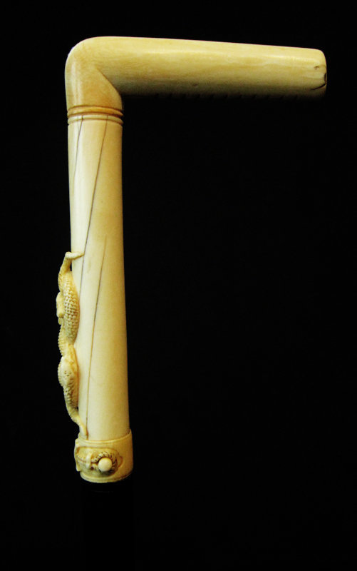 Ivory Two Snake Short Sword Walking Stick
