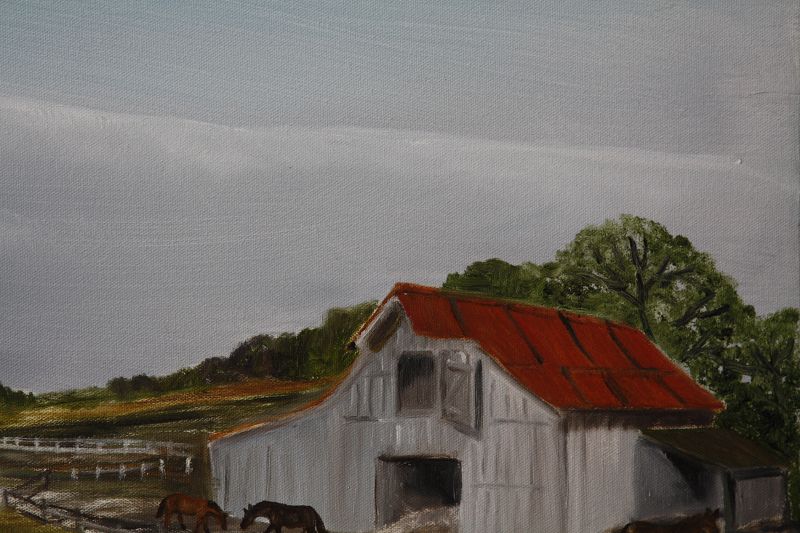 Farm with the Yellow House by Helen LaFrance