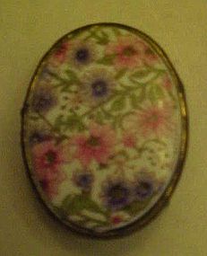 Vintage ladies porcelain chintz belt buckle