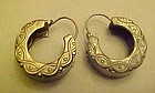 Sterling silver  pierced hoop style earrings